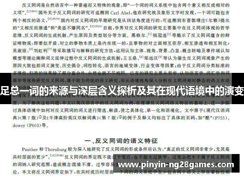 足总一词的来源与深层含义探析及其在现代语境中的演变